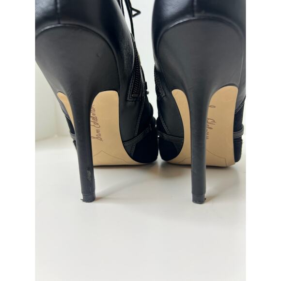 Sam Edelman Black Peep-Toe Booties, Size 8.5 - Picture 7 of 12